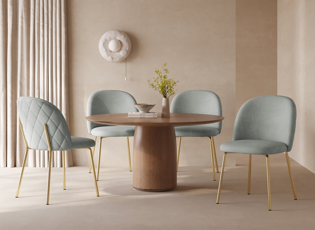 Lot de 2 chaises design en velours gris KENNETH - DécoInParis