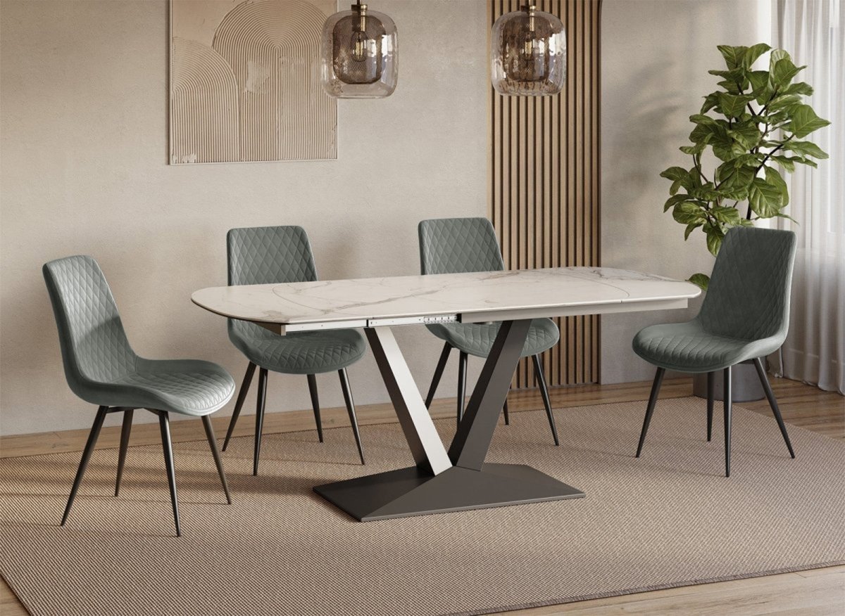 Lot de 2 chaises design en velours gris YOLA - DécoInParis