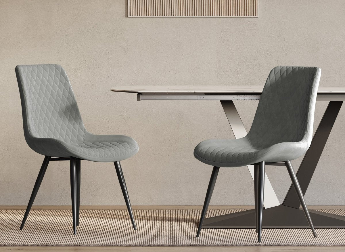 Lot de 2 chaises design en velours gris YOLA - DécoInParis