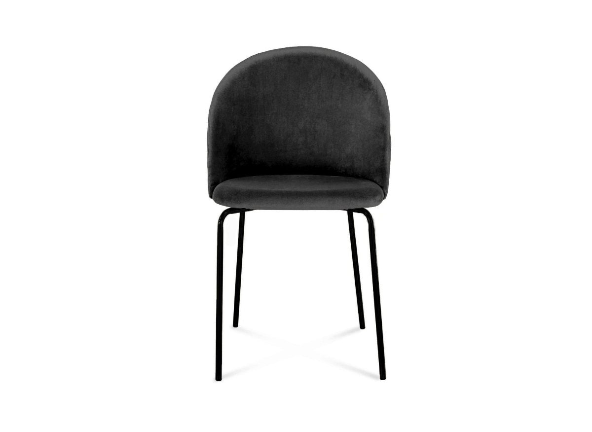 Lot de 2 chaises design en velours noir pieds noirs KENNETH - DécoInParis