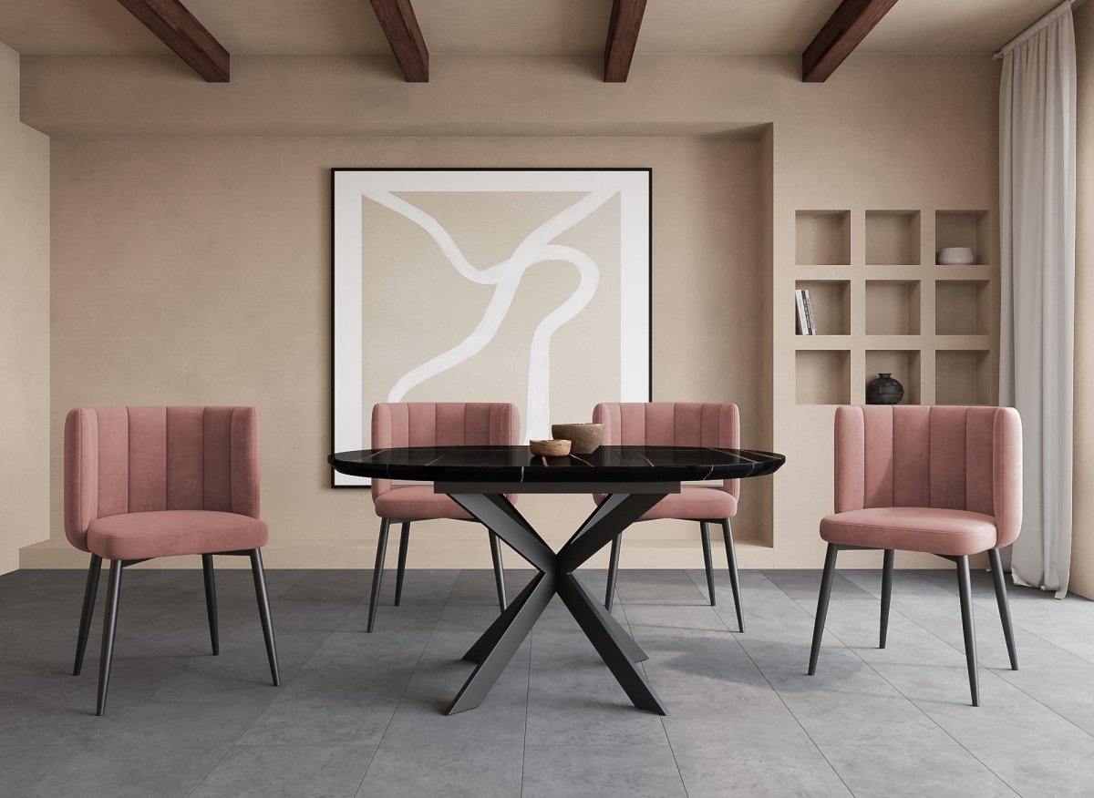 Lot de 2 chaises design en velours rose DEBBY - DécoInParis