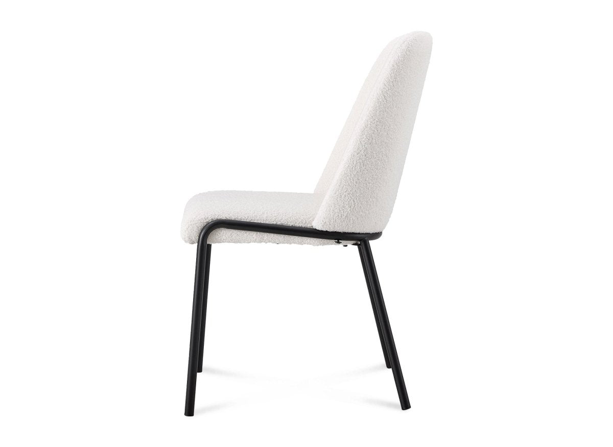 Lot de 2 chaises effet peau de mouton blanc APRIL - DécoInParis