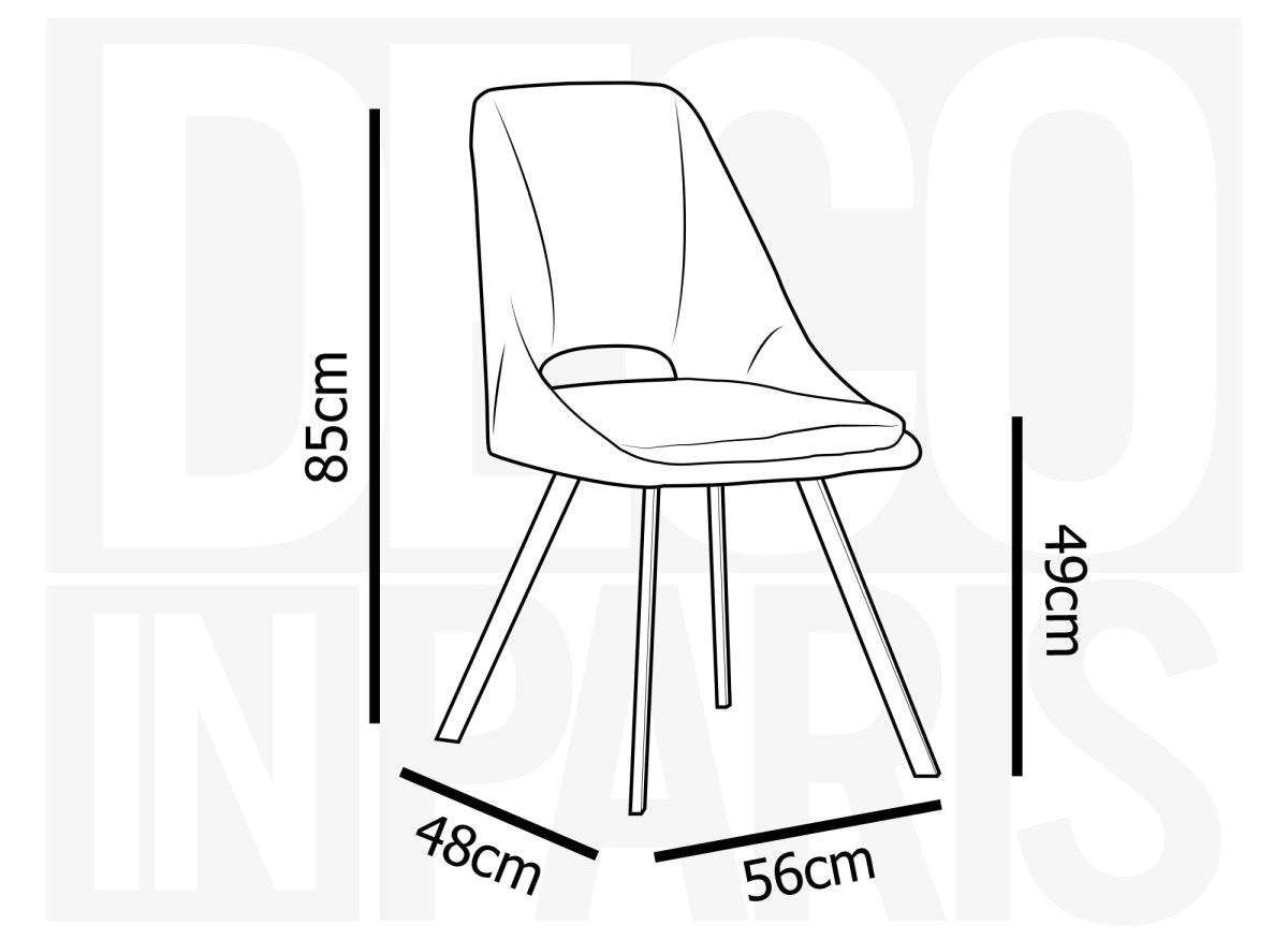 Lot de 2 chaises effet peau de mouton gris foncé NARCISSE - DécoInParis