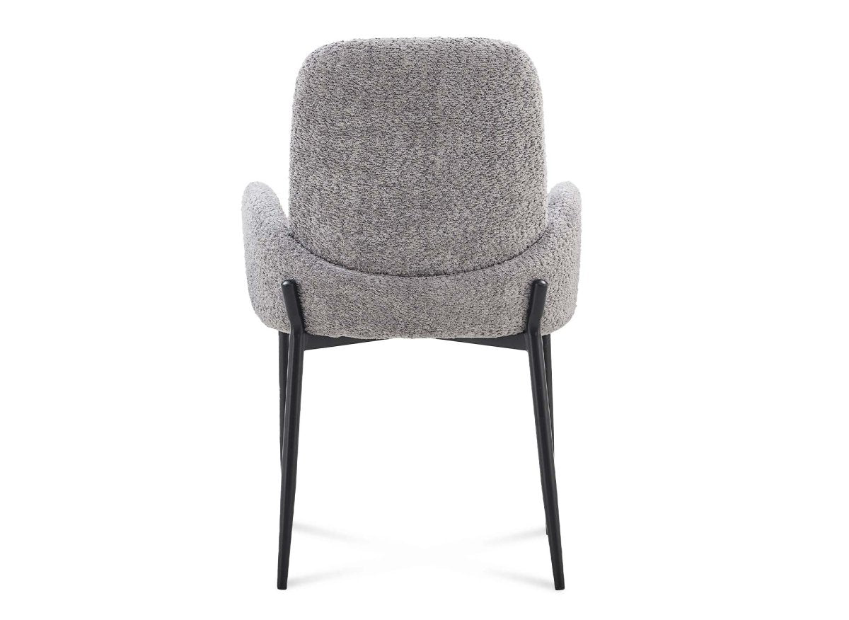 Lot de 2 chaises effet peau de mouton gris KAMILIA - DécoInParis