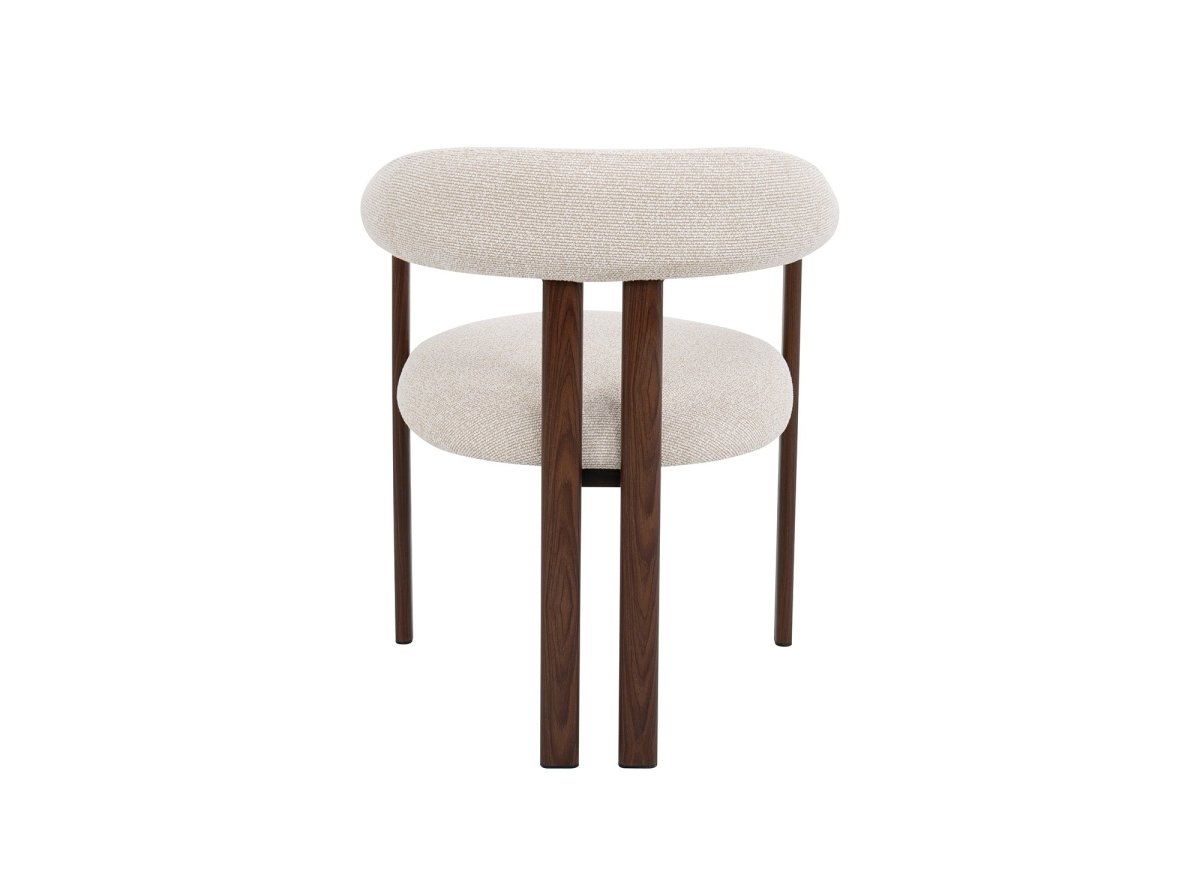 Lot de 2 chaises en tissu texturé écru pieds en métal marron ADRIANA - DécoInParis