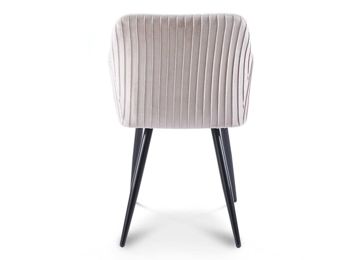 Lot de 2 chaises en velours beige pieds en métal noir DEVOR - DécoInParis