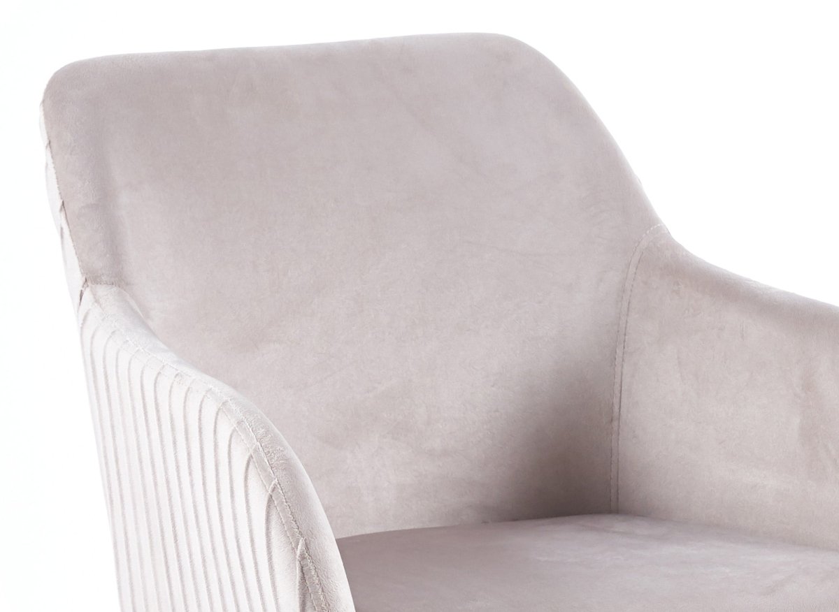 Lot de 2 chaises en velours beige pieds en métal noir DEVOR - DécoInParis