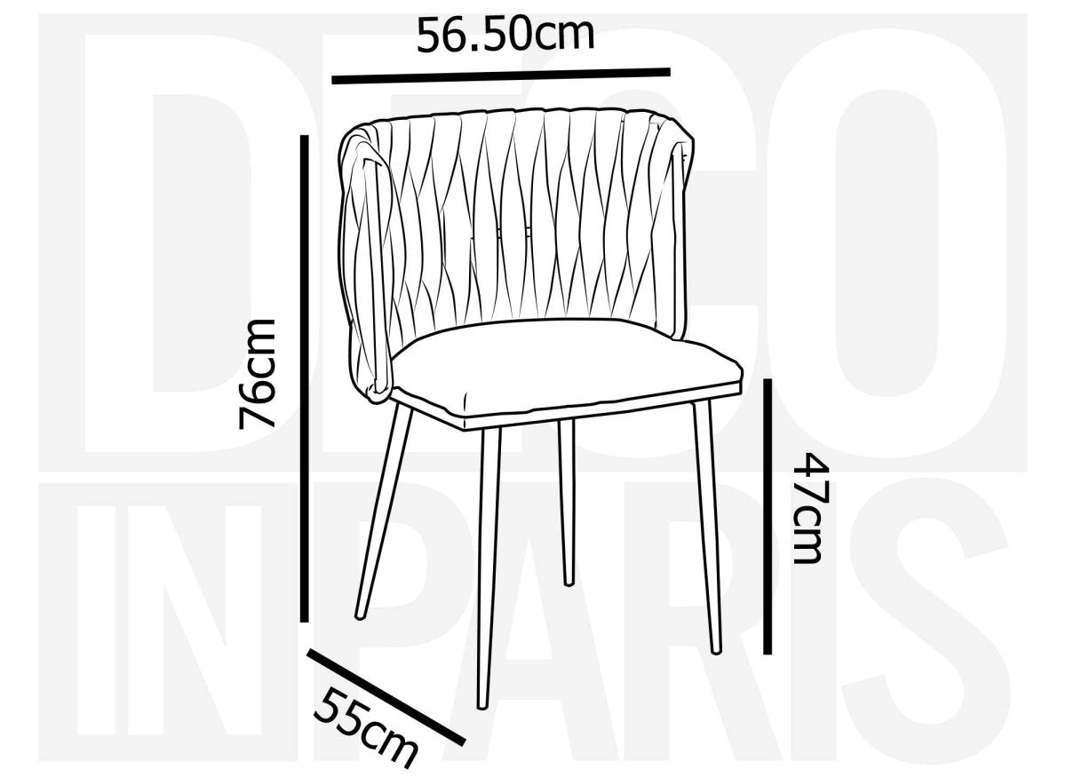 Lot de 2 chaises en velours gris pieds en métal doré POLO - DécoInParis