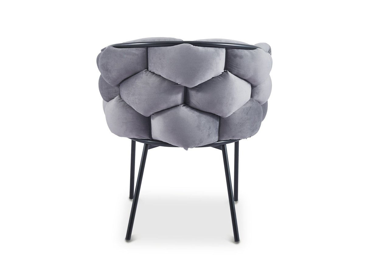 Lot de 2 chaises en velours gris pieds en métal noir CHARLOTTE - DécoInParis