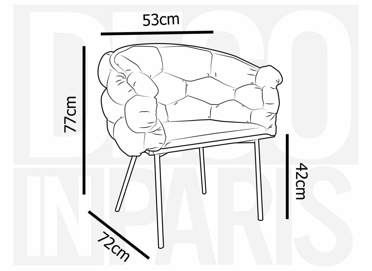 Lot de 2 chaises en velours gris pieds en métal noir CHARLOTTE - DécoInParis