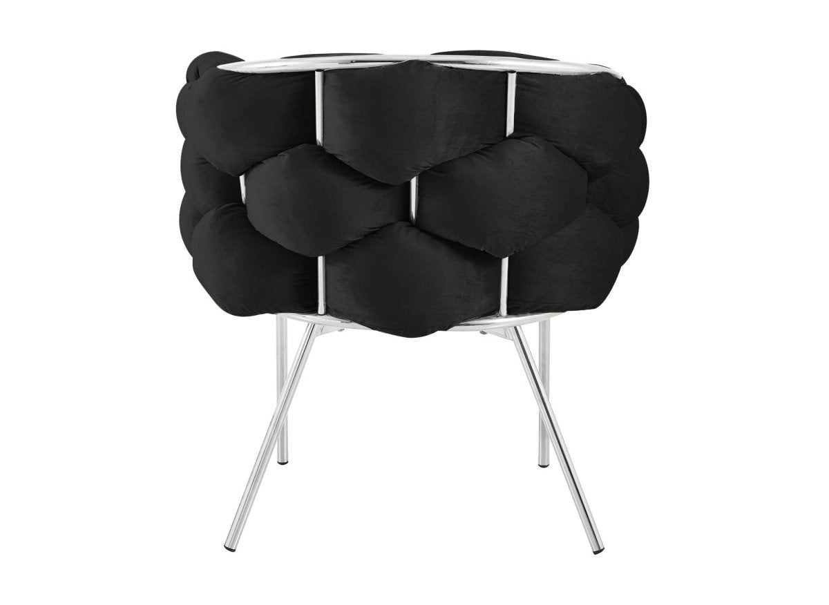 Lot de 2 chaises en velours noir pieds en métal argenté CHARLOTTE - DécoInParis