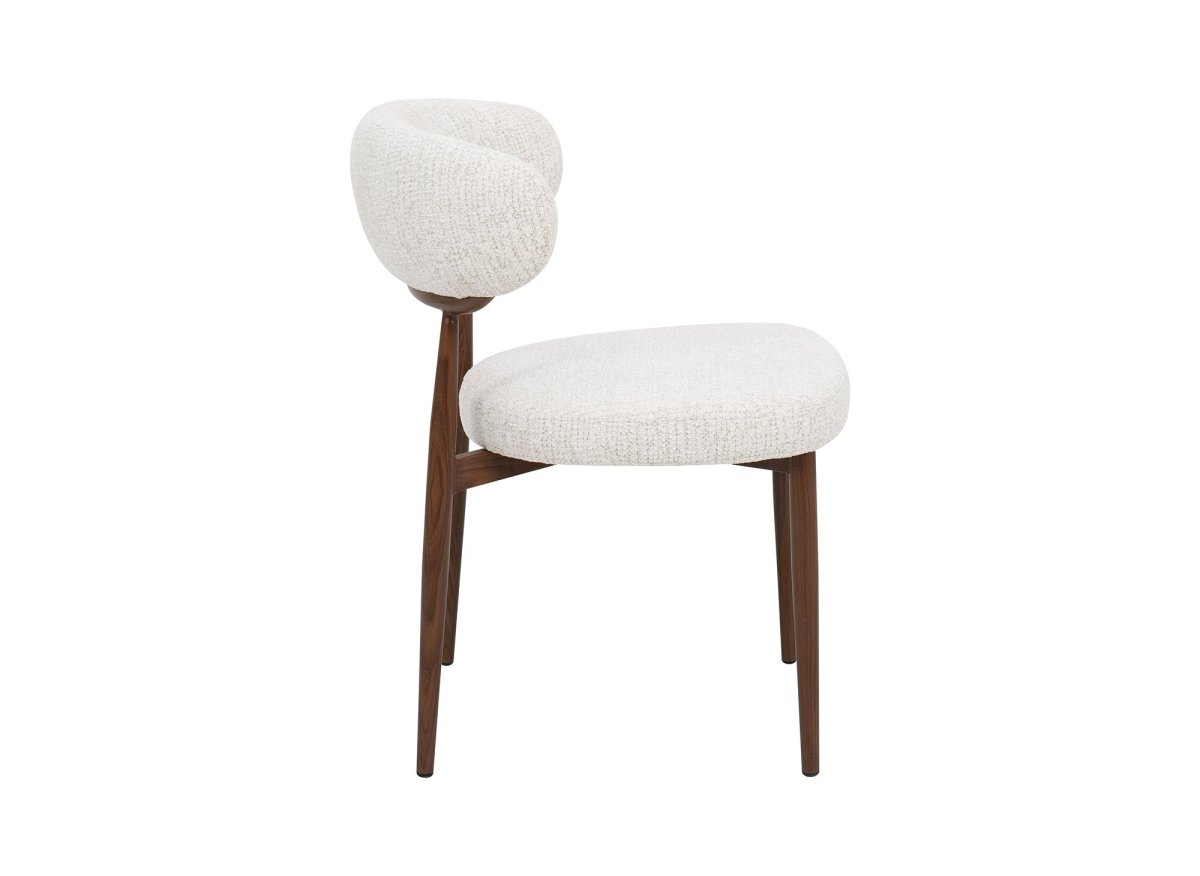 Lot de 2 chaises en velours tissé écru pieds en métal marron JULES - DécoInParis