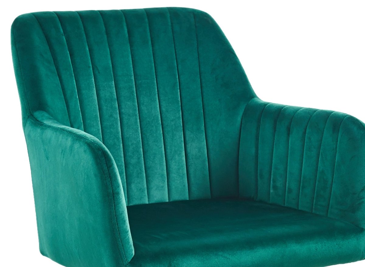 Lot de 2 chaises en velours vert pieds en métal noir RATUS - DécoInParis