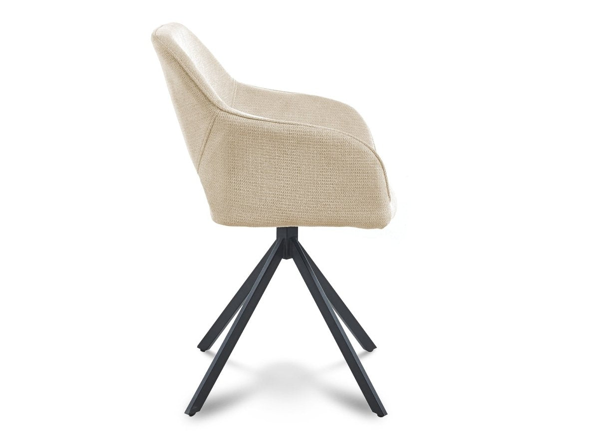 Lot de 2 chaises pivotantes design en velours beige CIEL - DécoInParis