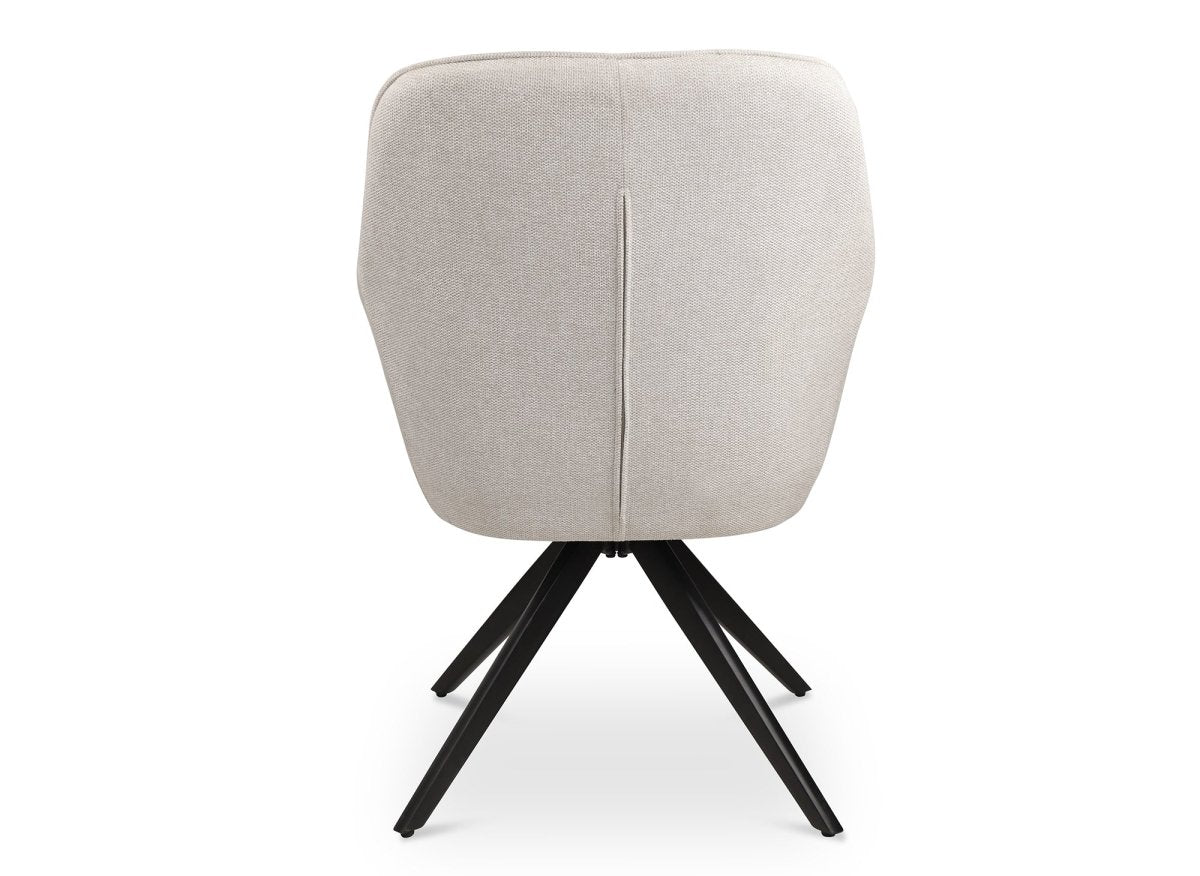 Lot de 2 chaises pivotantes en tissu beige MARLEY - DécoInParis