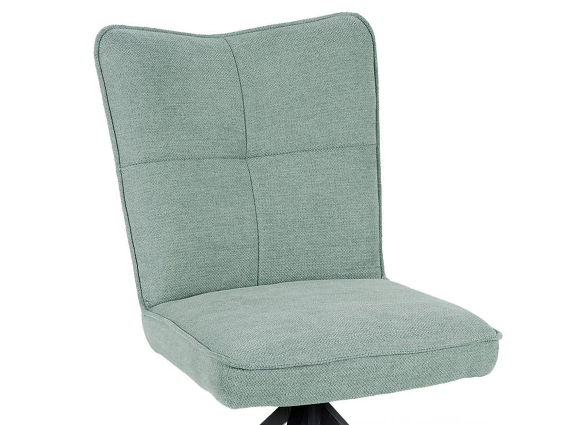 Lot de 2 chaises pivotantes en tissu vert d'eau FELICIE - DécoInParis