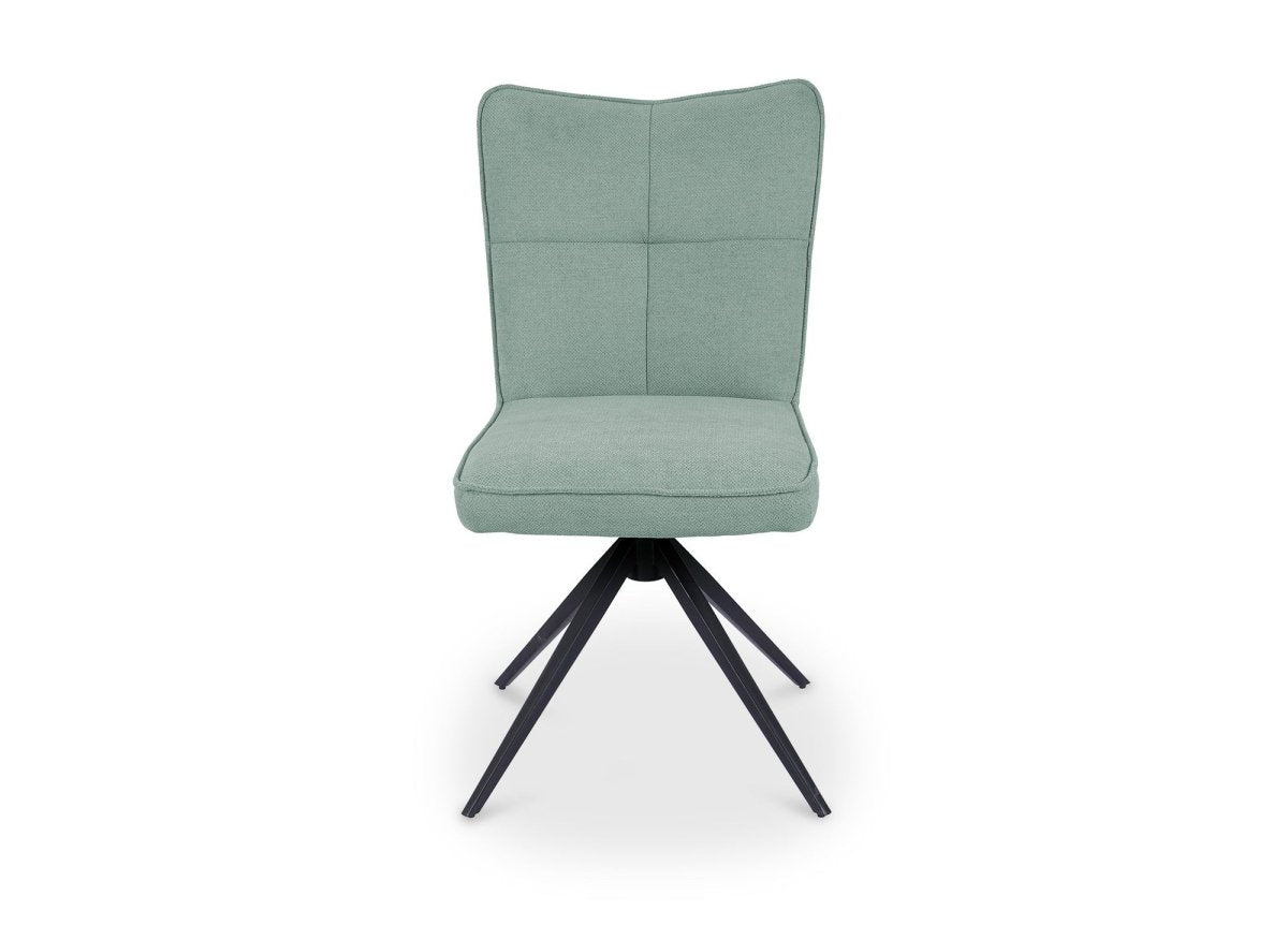 Lot de 2 chaises pivotantes en tissu vert d'eau FELICIE - DécoInParis