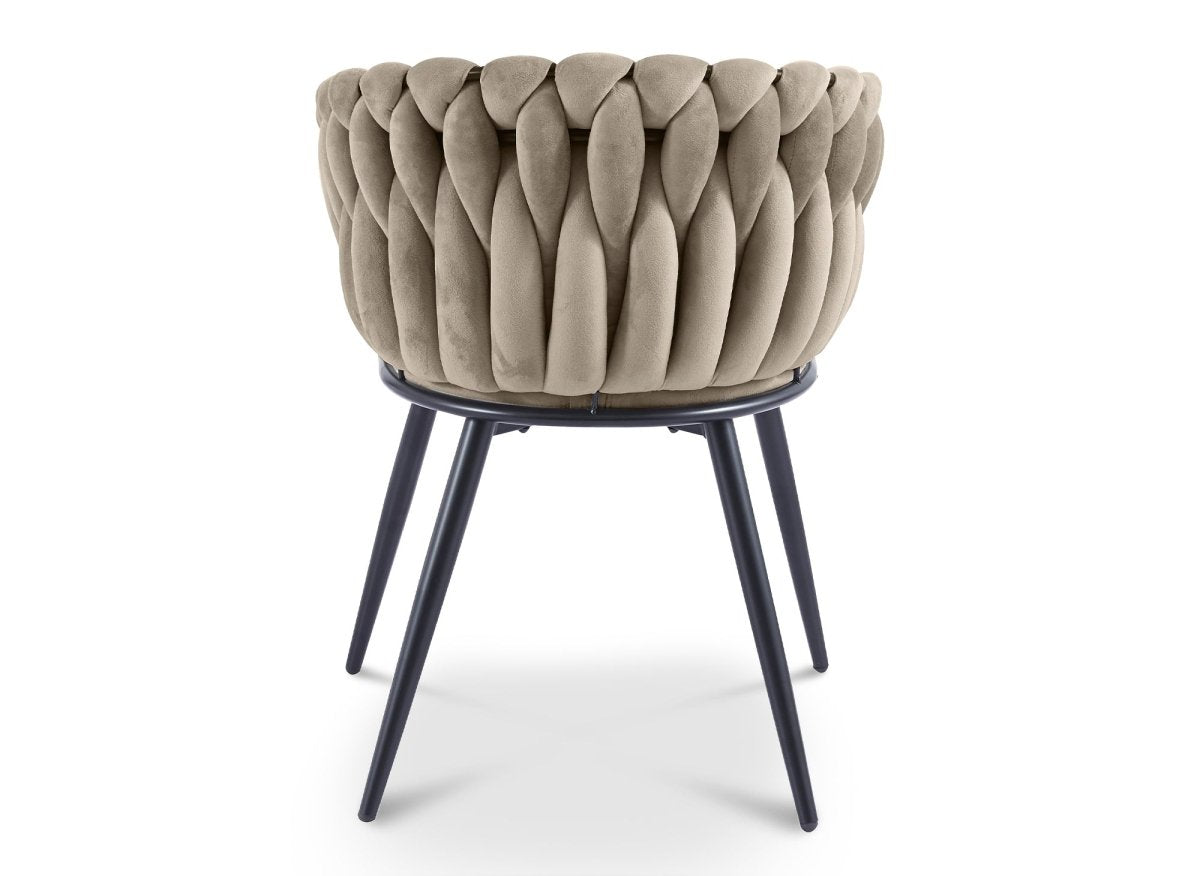 Lot de 2 chaises wave en velours taupe CINDY - DécoInParis