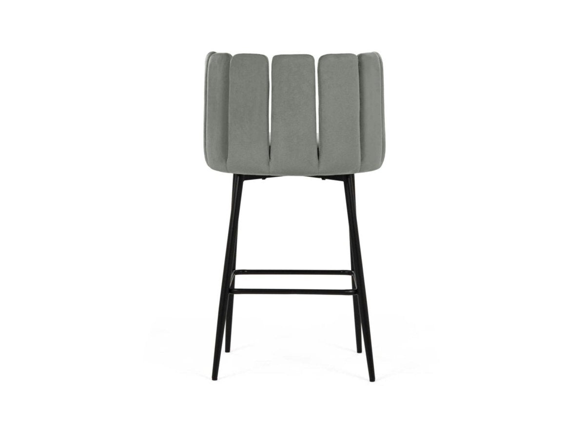 Lot de 2 tabourets de bar design en velours gris DEBBY - DécoInParis