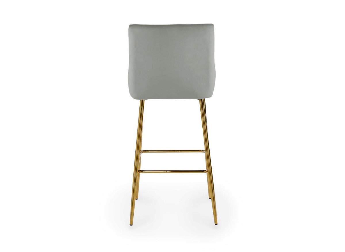 Lot de 2 tabourets de bar design en velours gris LALYA - DécoInParis