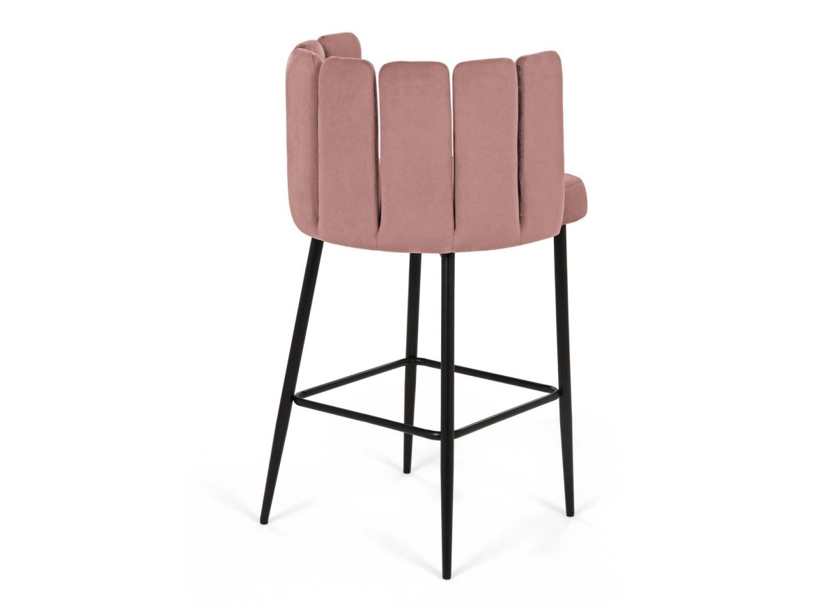 Lot de 2 tabourets de bar design en velours rose DEBBY - DécoInParis