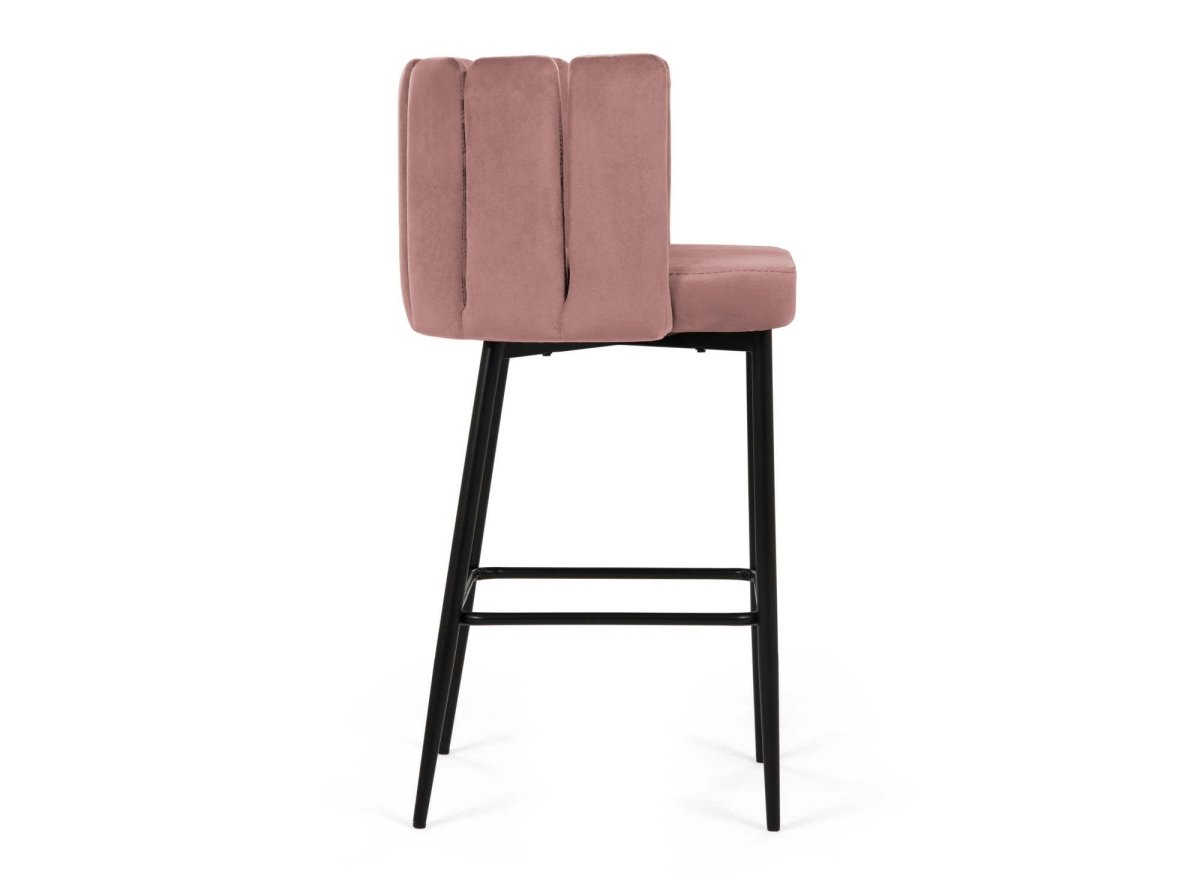 Lot de 2 tabourets de bar design en velours rose DEBBY - DécoInParis