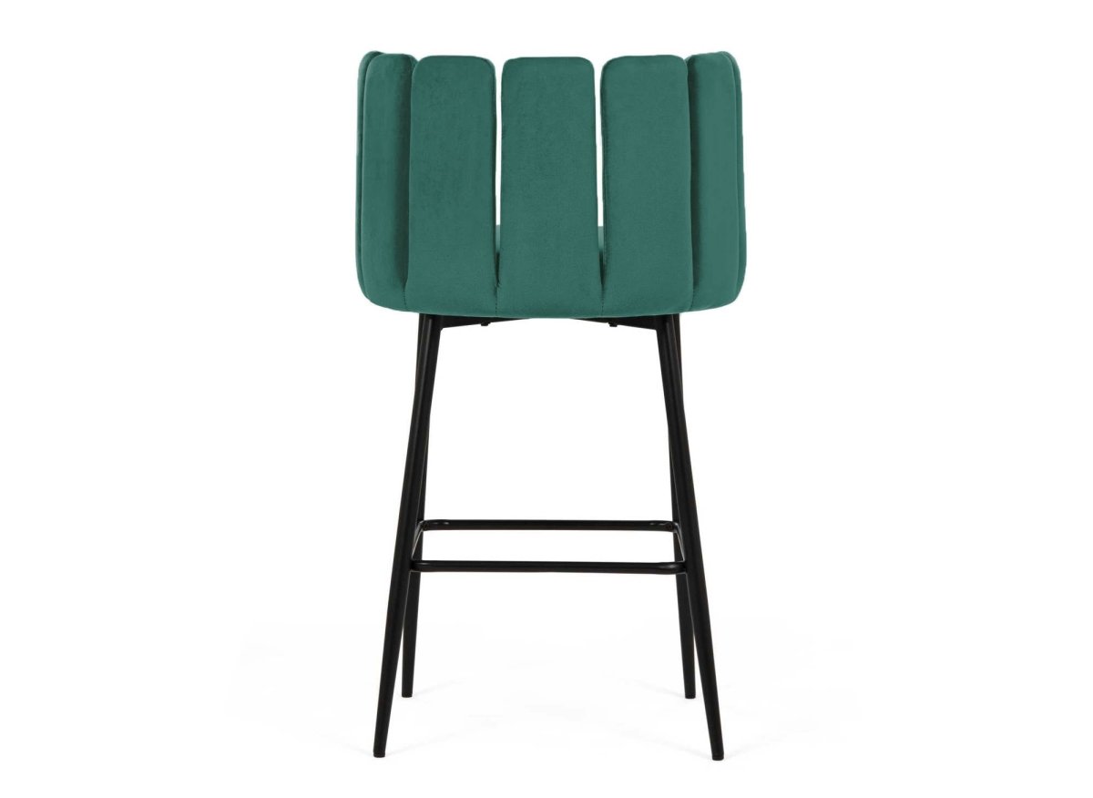 Lot de 2 tabourets de bar design en velours vert DEBBY - DécoInParis