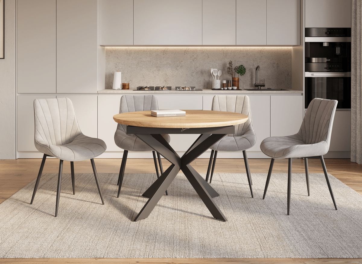 Lot de 4 chaises design en velours beige ELOVA - DécoInParis