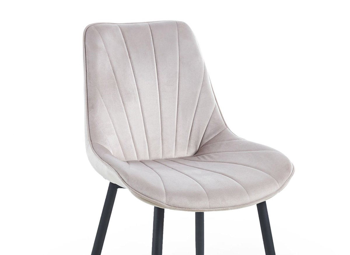 Lot de 4 chaises design en velours beige ELOVA - DécoInParis