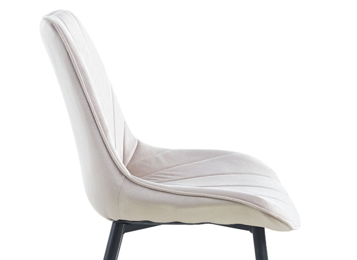 Lot de 4 chaises design en velours beige ELOVA - DécoInParis