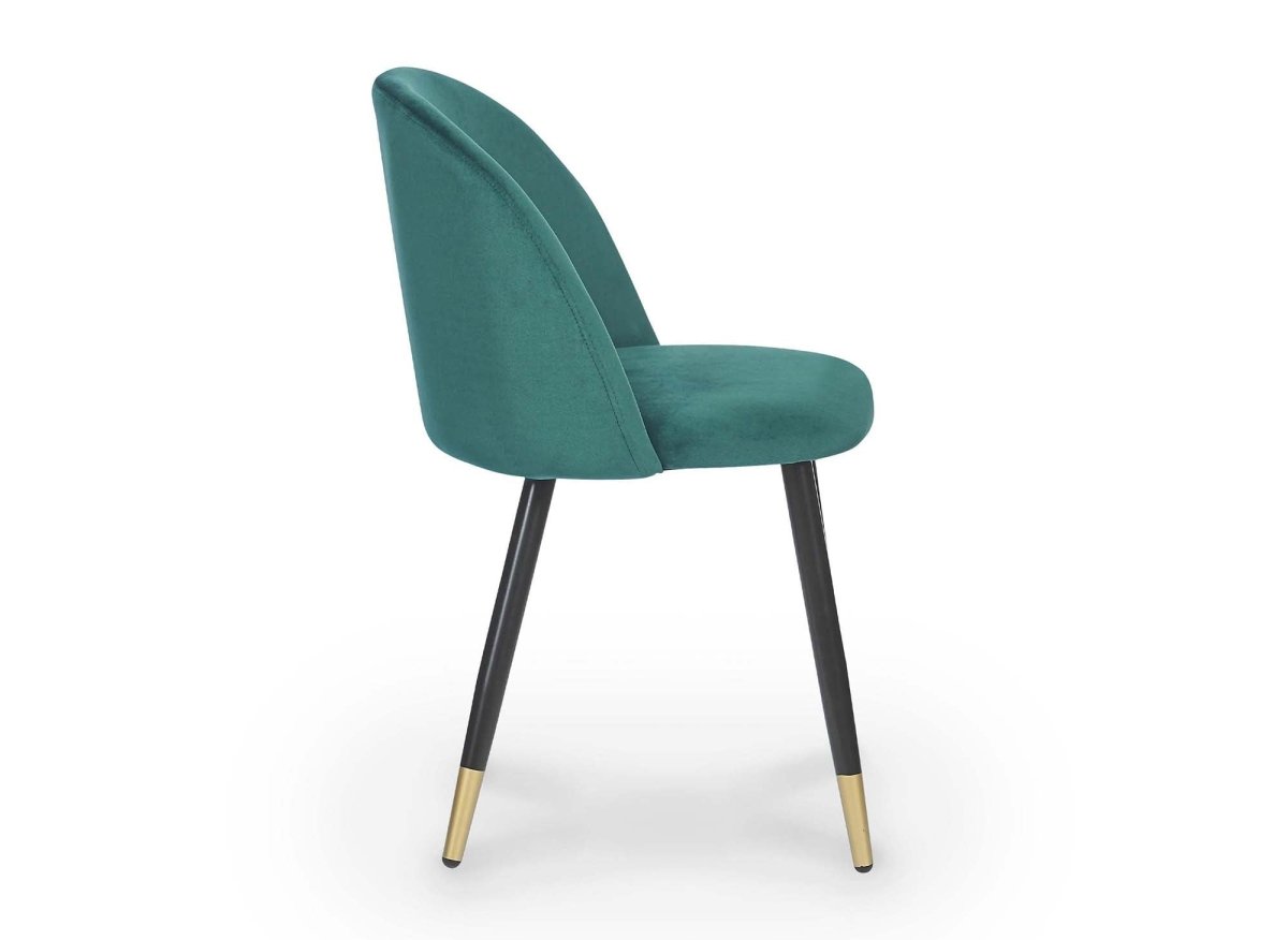Lot de 4 chaises design en velours vert LYDIA - DécoInParis