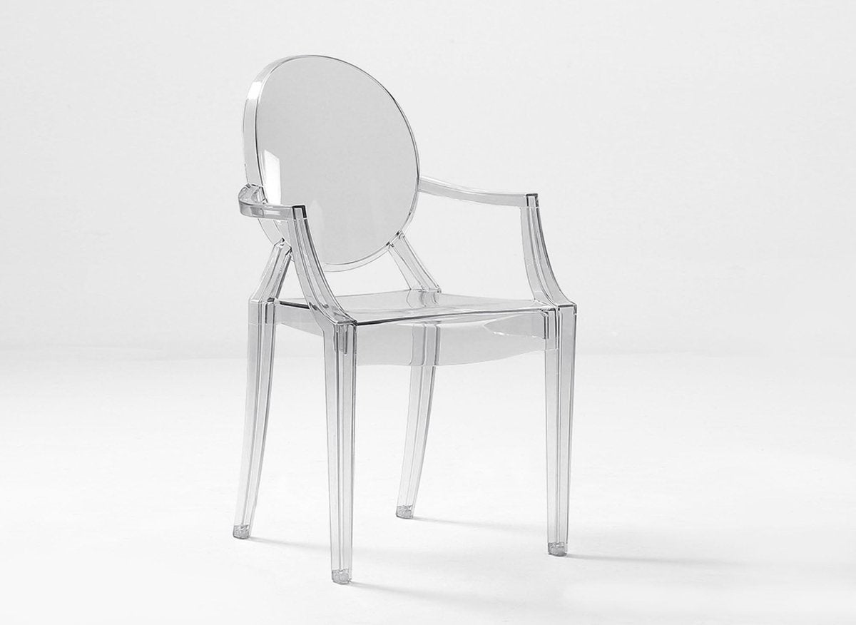 Lot de 4 chaises en plexi transparent avec accoudoirs TOLGA - DécoInParis