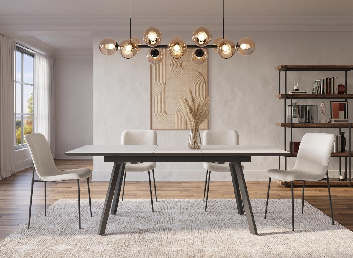 Lot de 4 chaises en tissu beige CHERYL - DécoInParis