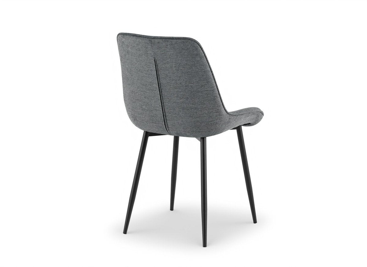 Lot de 4 chaises en tissu gris LOREVA - DécoInParis