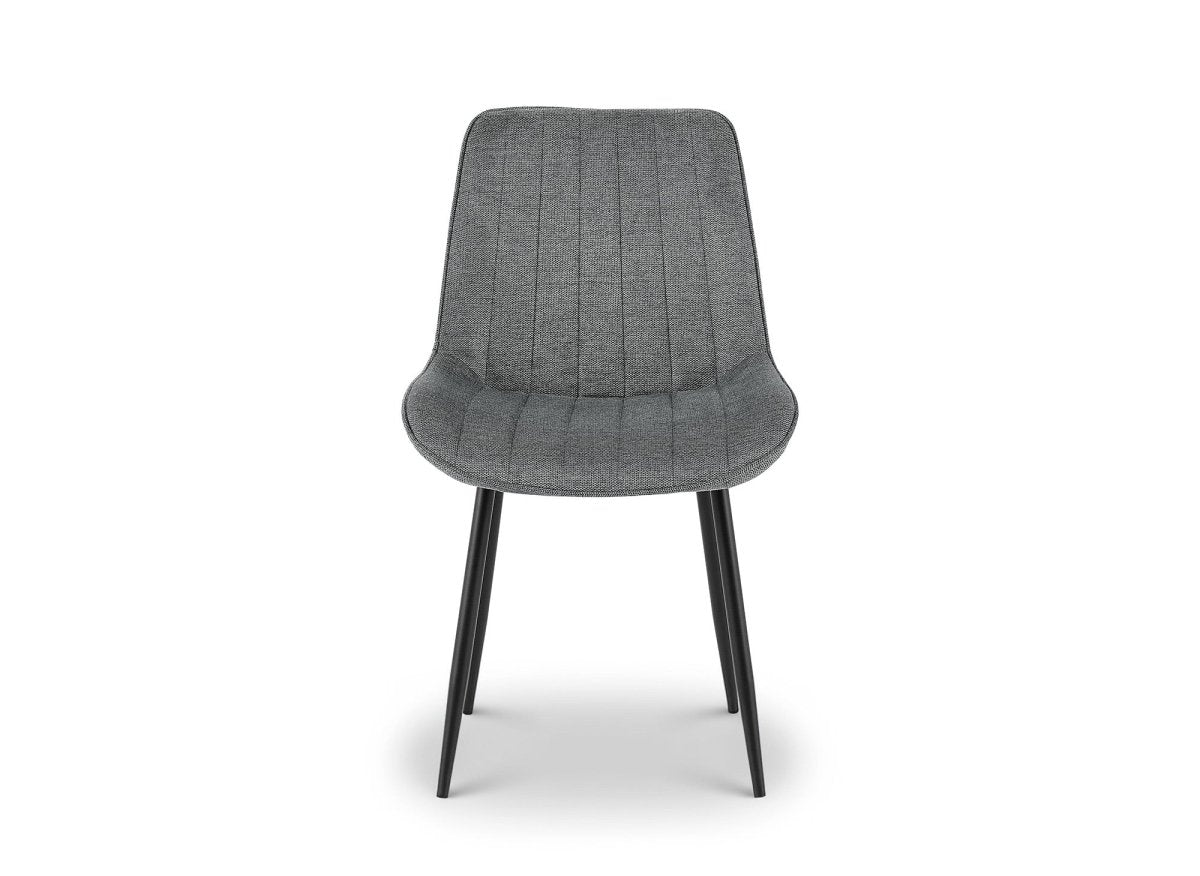 Lot de 4 chaises en tissu gris LOREVA - DécoInParis