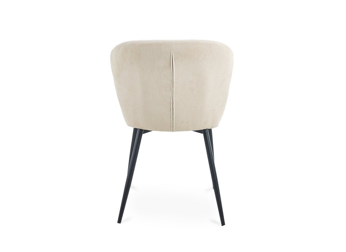 Lot de 4 chaises en velours côtelé beige DANIELA - DécoInParis