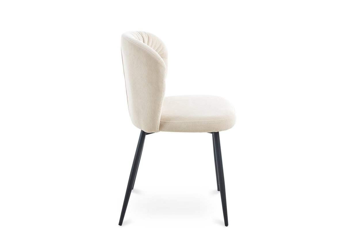 Lot de 4 chaises en velours côtelé beige DANIELA - DécoInParis