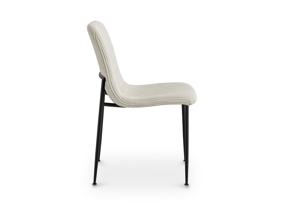 Lot de 4 chaises en velours gros côtelé beige CHERYL - DécoInParis