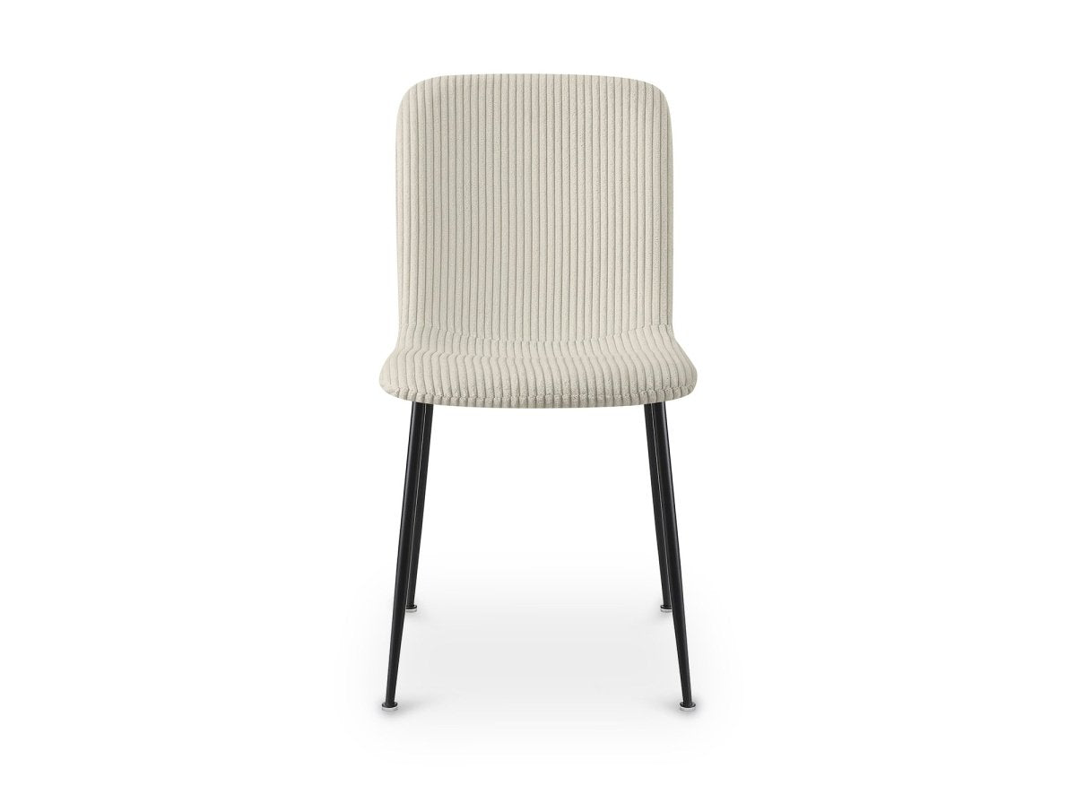 Lot de 4 chaises en velours gros côtelé beige CHERYL - DécoInParis