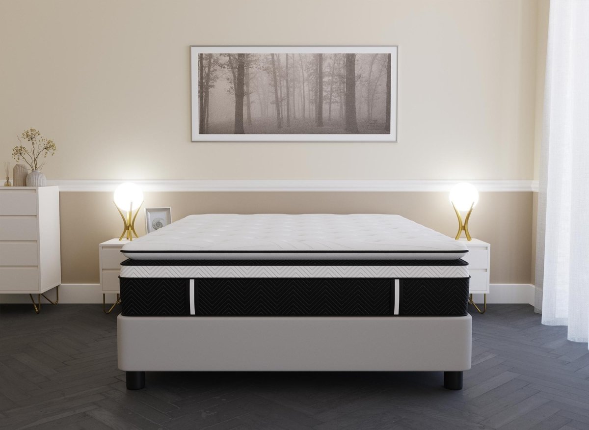 Matelas hybride mémoire de forme 180 x 200 cm épaisseur 35 cm - CLOUDY - DécoInParis