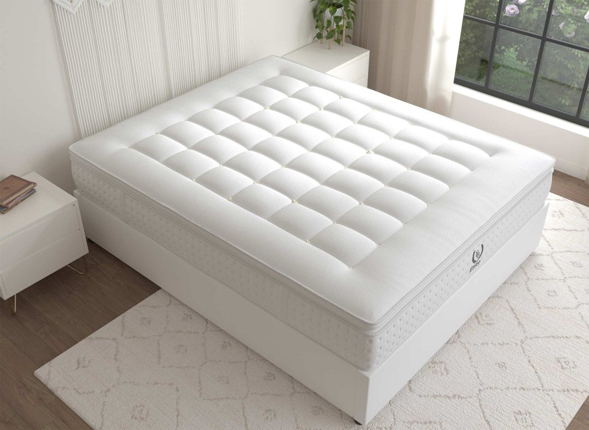 Matelas hybride mousse mémoire en gel et ressorts ensachés 140 x 190 cm épaisseur 31 cm SERENA - DécoInParis