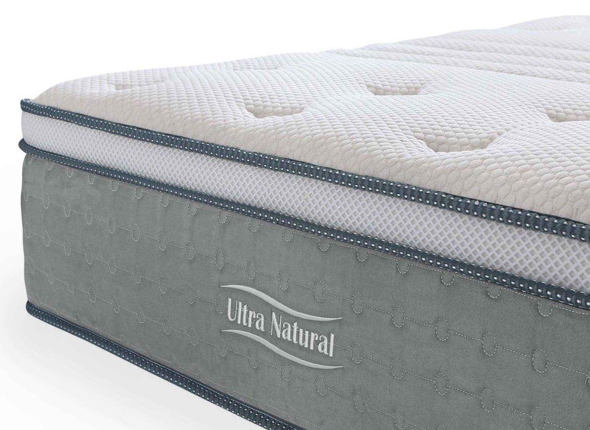 Matelas hybride NATURAL 160 x 200 cm ressorts ensachés et soie épaisseur 29 cm - DécoInParis