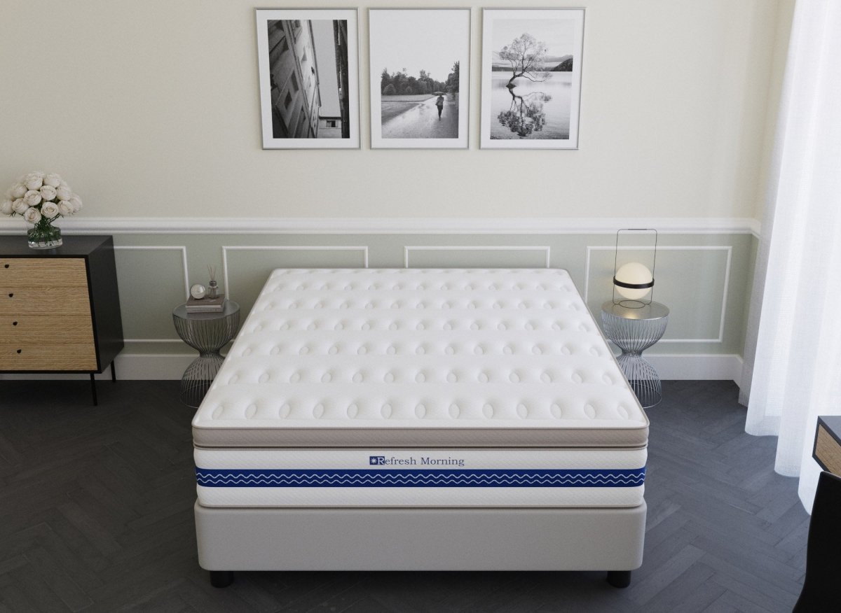 Matelas hybride REFRESH 140 x 190 cm ressorts ensachés et mémoire de forme épaisseur 32 cm - DécoInParis