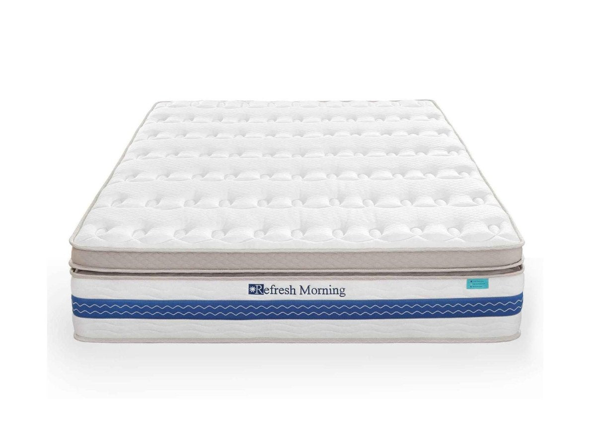 Matelas hybride REFRESH 140 x 190 cm ressorts ensachés et mémoire de forme épaisseur 32 cm - DécoInParis