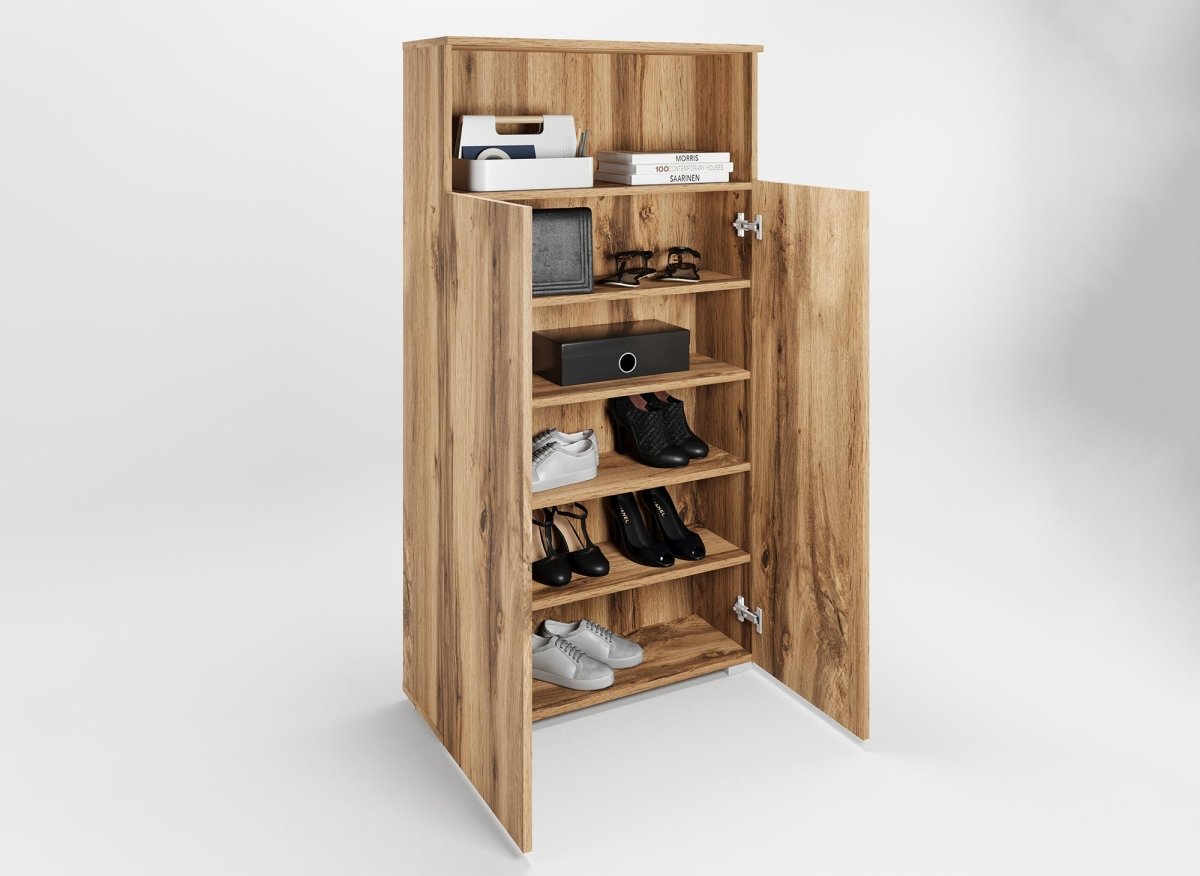 Meuble à chaussures 5 compartiments et 1 niche en bois BAKI - DécoInParis