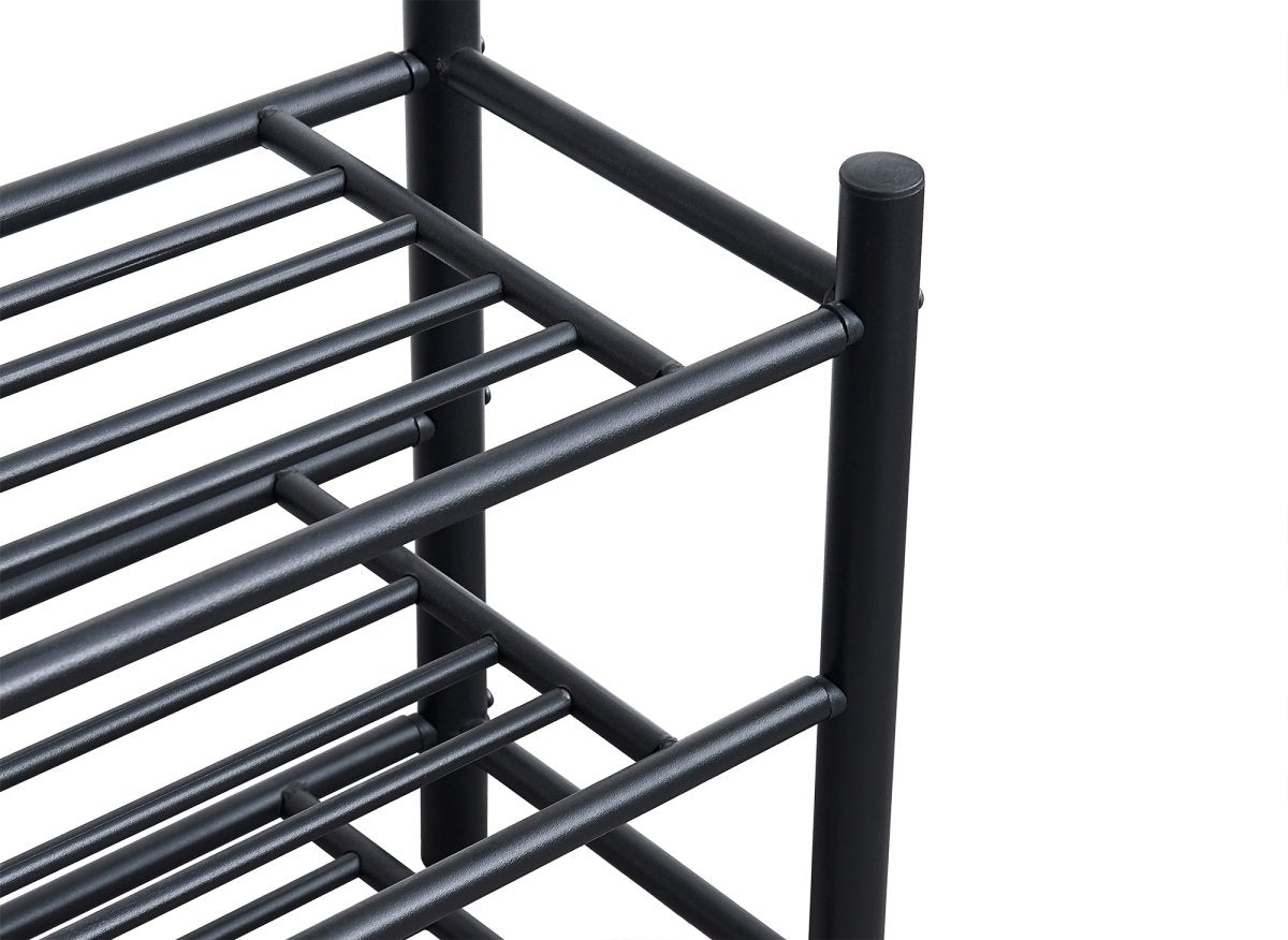 Meuble d'entrée portant avec 3 étagères en métal noir ROMAIN - DécoInParis