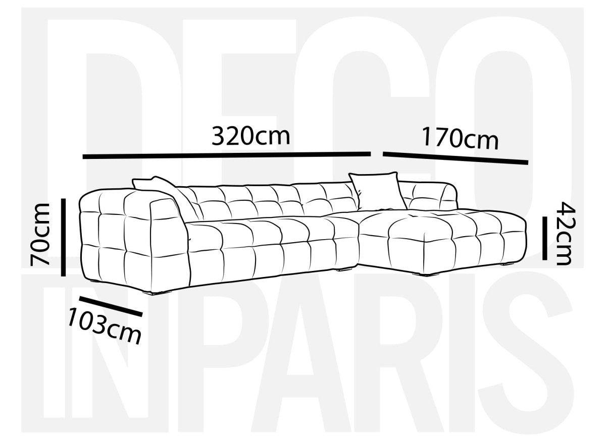 PIKKA TEST | Canapé d'angle effet peau de mouton blanc écru BELLA - Angle droit (Copie) - DécoInParis