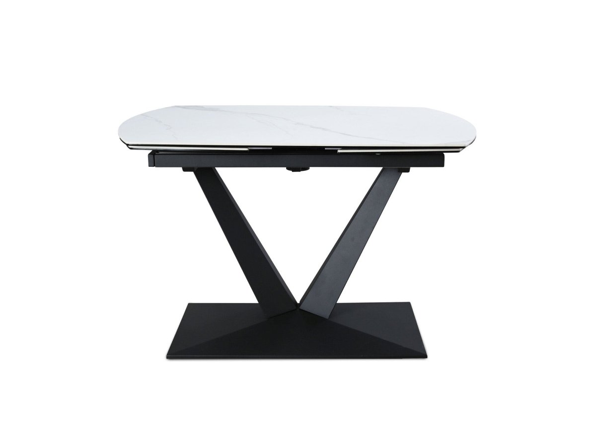 Table à manger extensible en céramique blanche 6 - 8 personnes ELIAD - DécoInParis