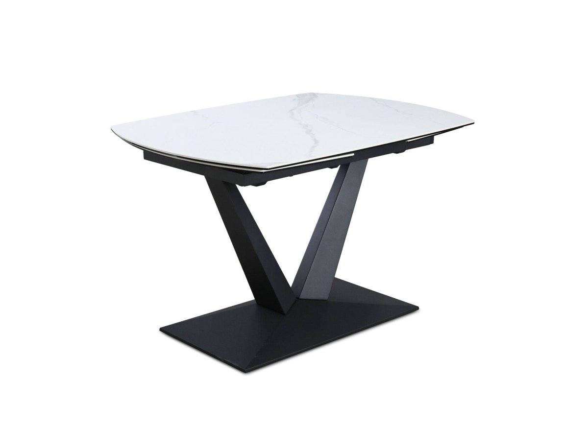 Table à manger extensible en céramique blanche 6 - 8 personnes ELIAD - DécoInParis