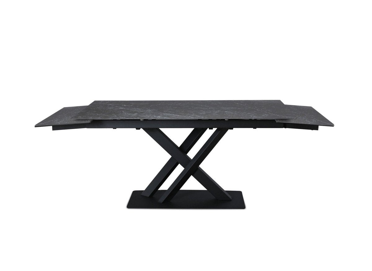 Table à manger extensible en céramique noire 6 - 10 personnes ELEGANCE - DécoInParis